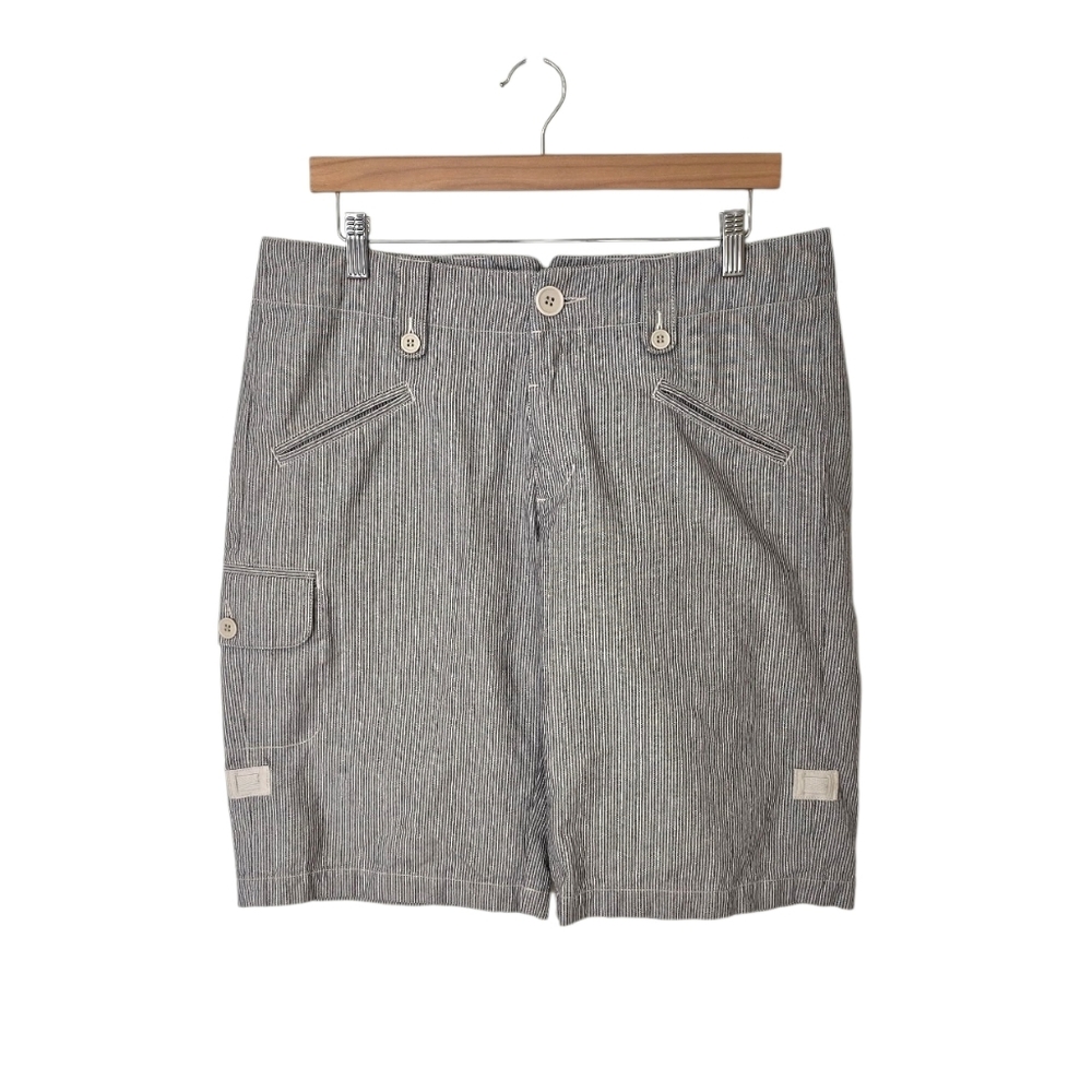 Sundance Striped Cargo Bermuda Shorts Women's 12 Summer Vacation